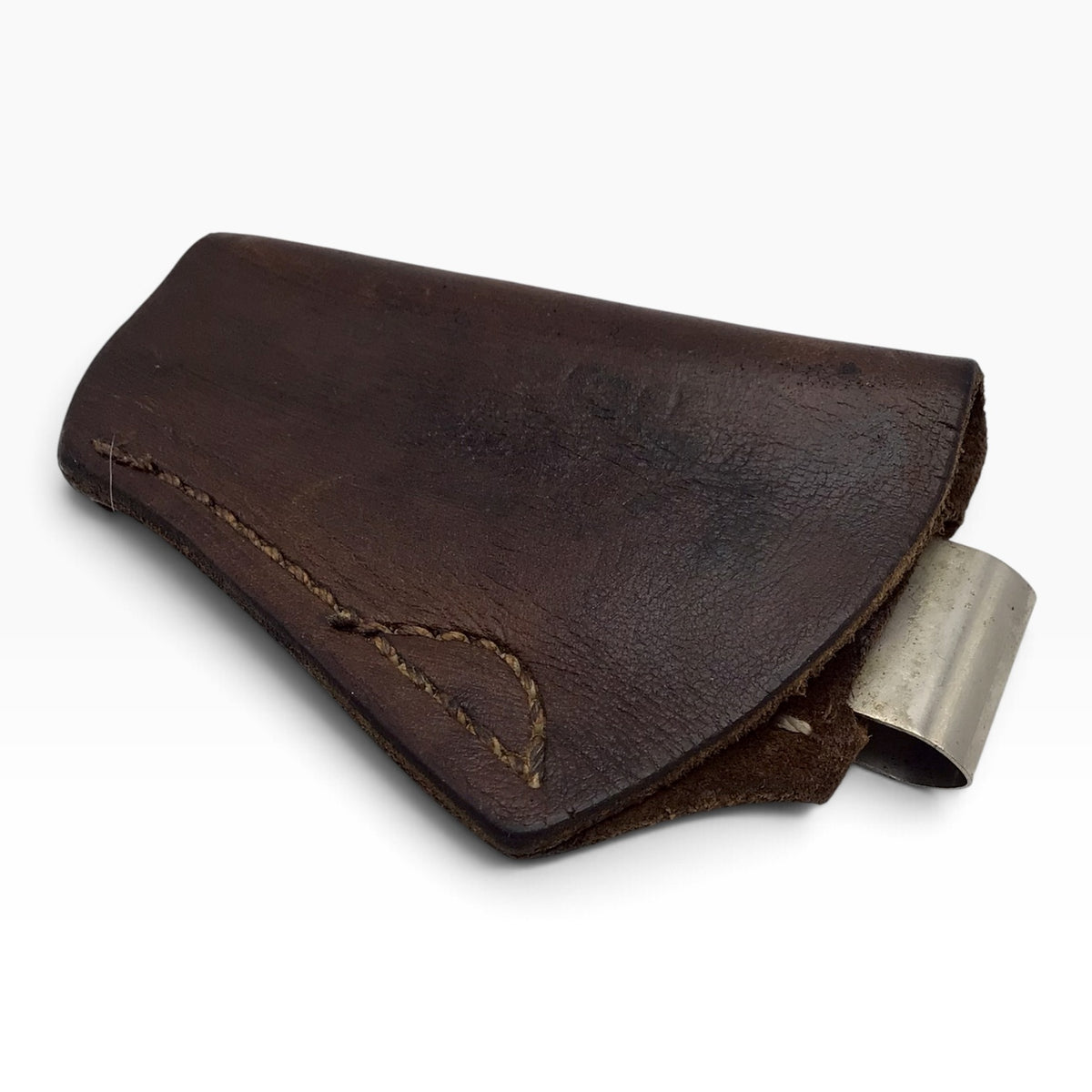 Small Vintage Brown Leather Clip Holster