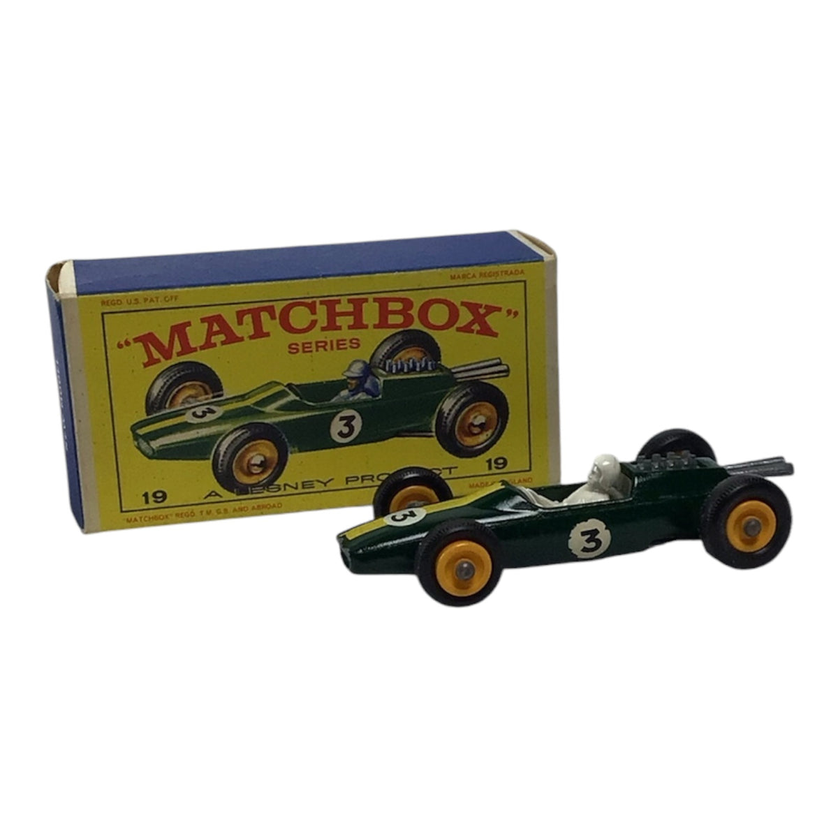 Lesney Matchbox Series #19 Lotus Racing Car w/ Original Box