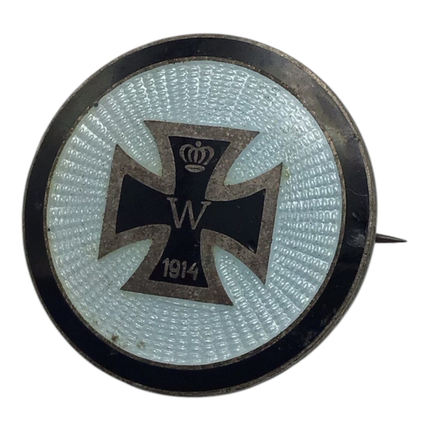 German WWI Iron Cross Patriotic Pin 1914 - Ges. Gesschutz. Stamped on Back
