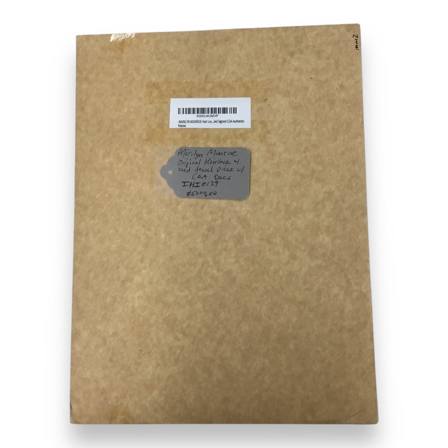 Marilyn Monroe Original Hair Lock with Used Towel Piece and COA