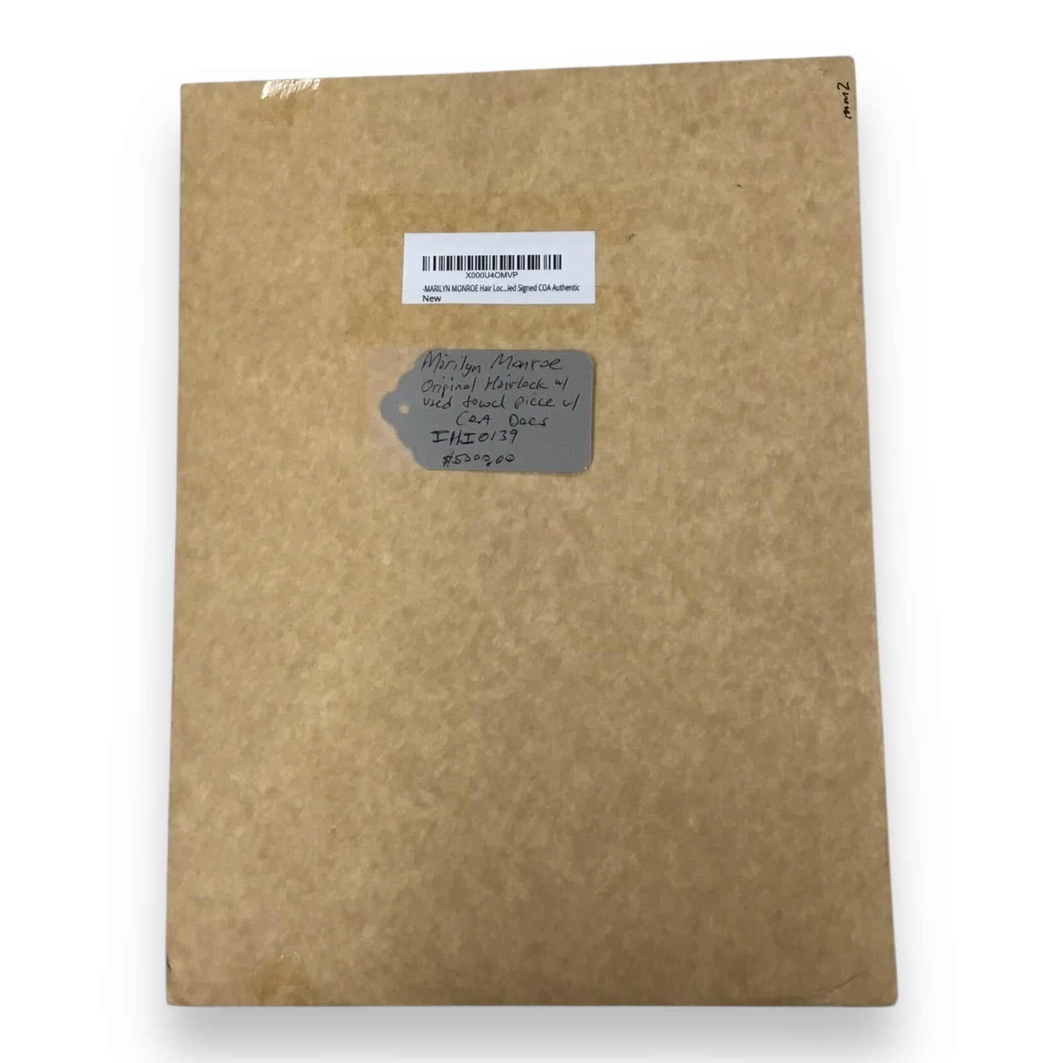 Marilyn Monroe Original Hair Lock with Used Towel Piece and COA