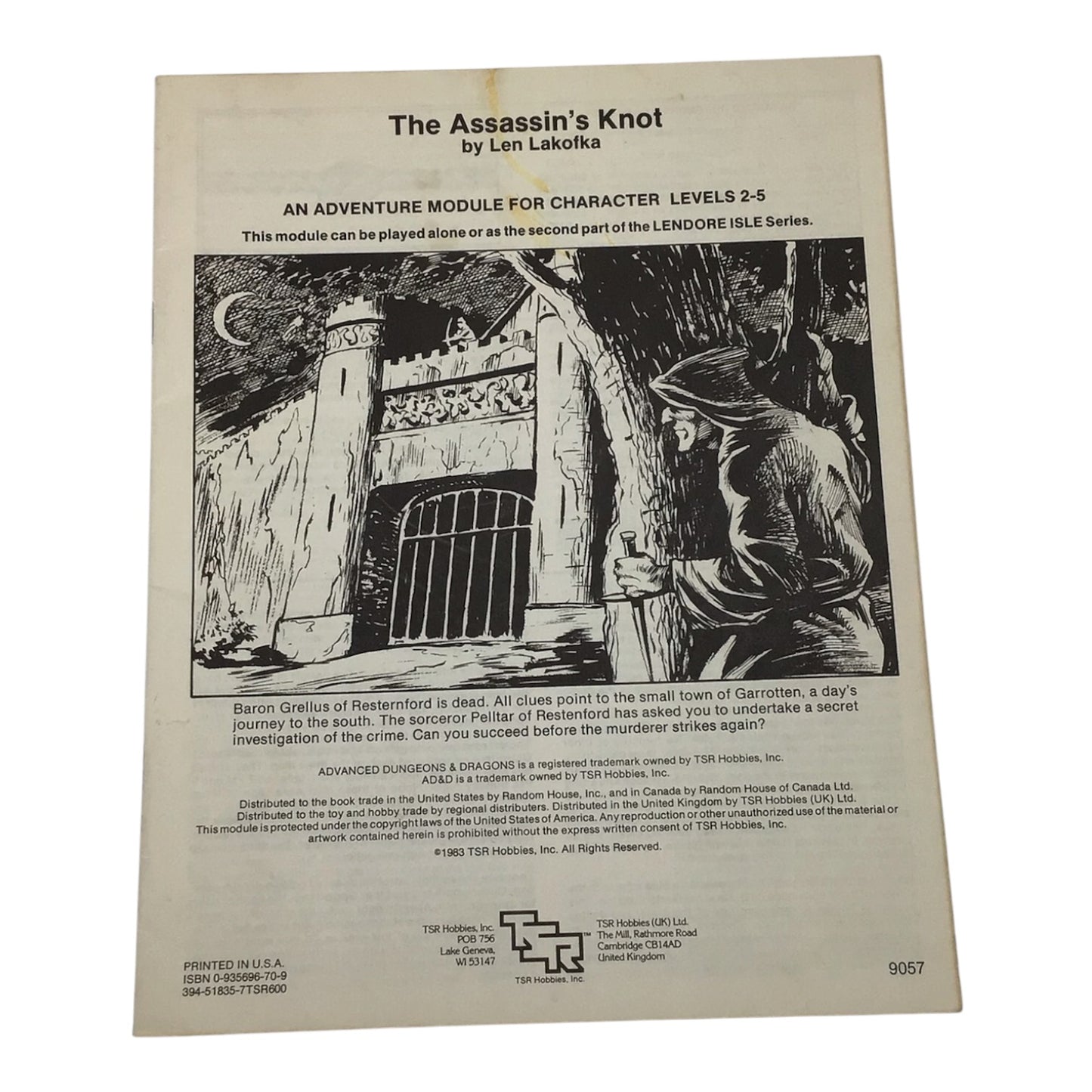 Advanced Dungeons & Dragons The Assassin's Knot L2 #9057 1983