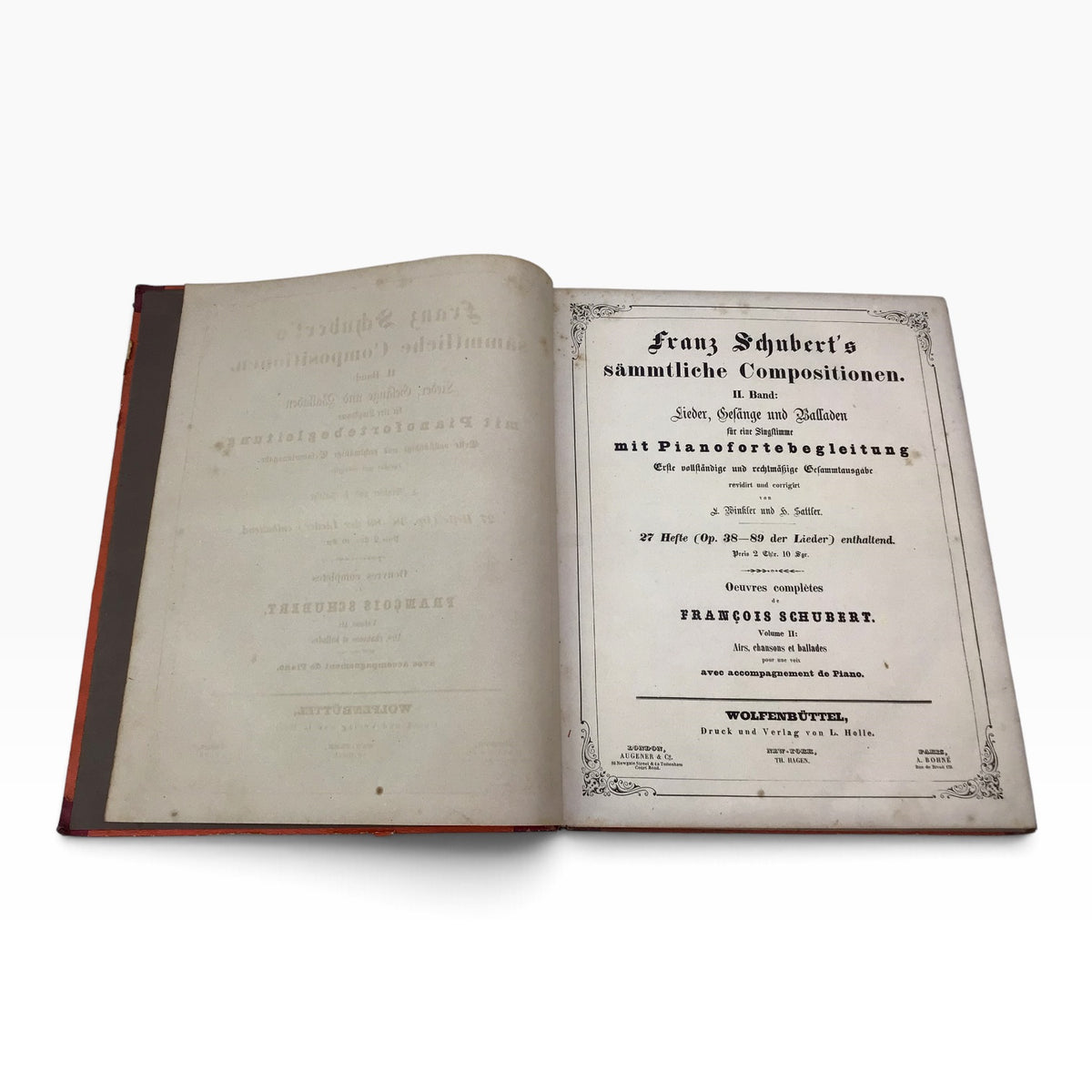 Franz Schubert Complete Compositions Volume 2 – Antique German Music Sheet Book