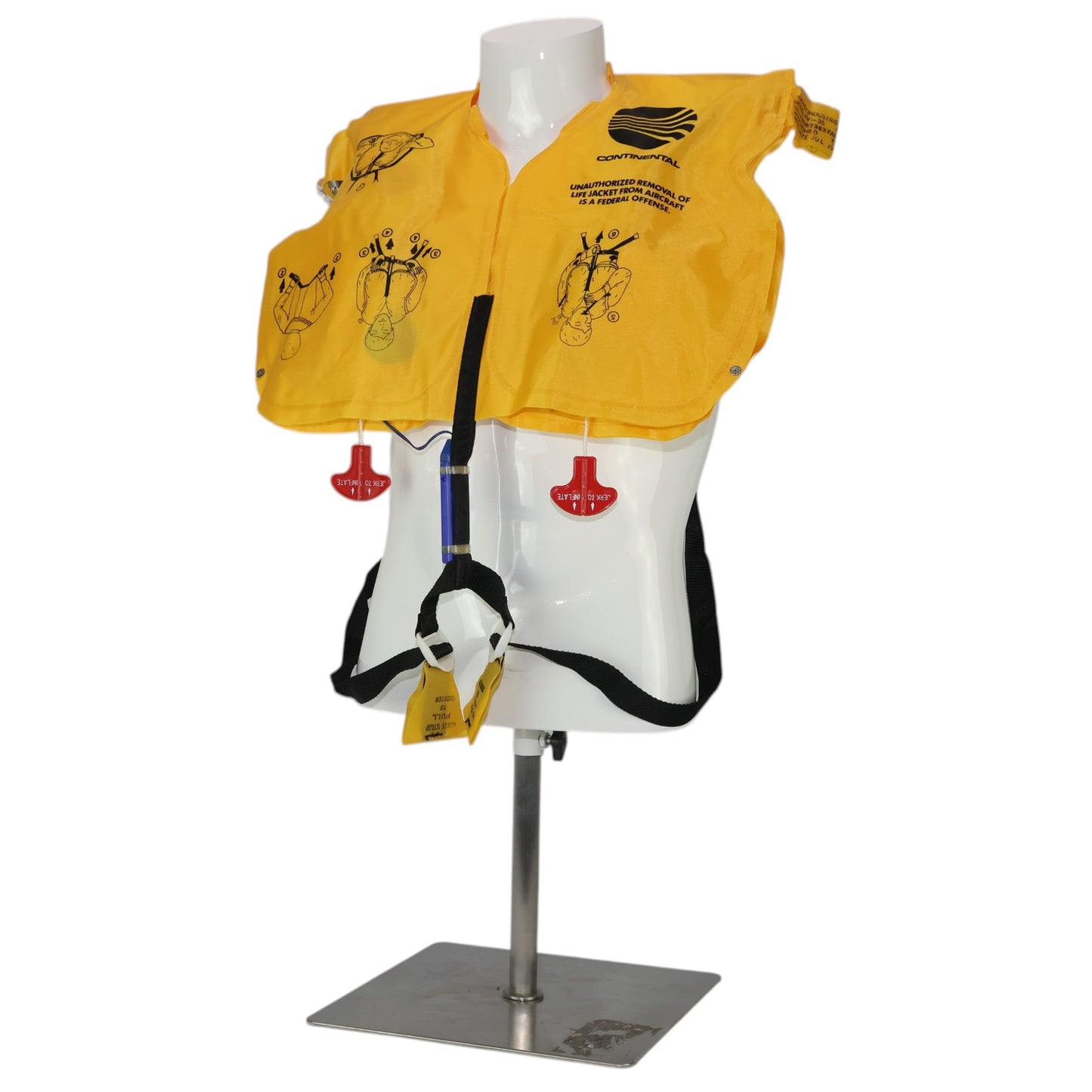Hoover Industries Continental Airlines Inflatable Life Preserver – Vintage Airline Safety Collectible