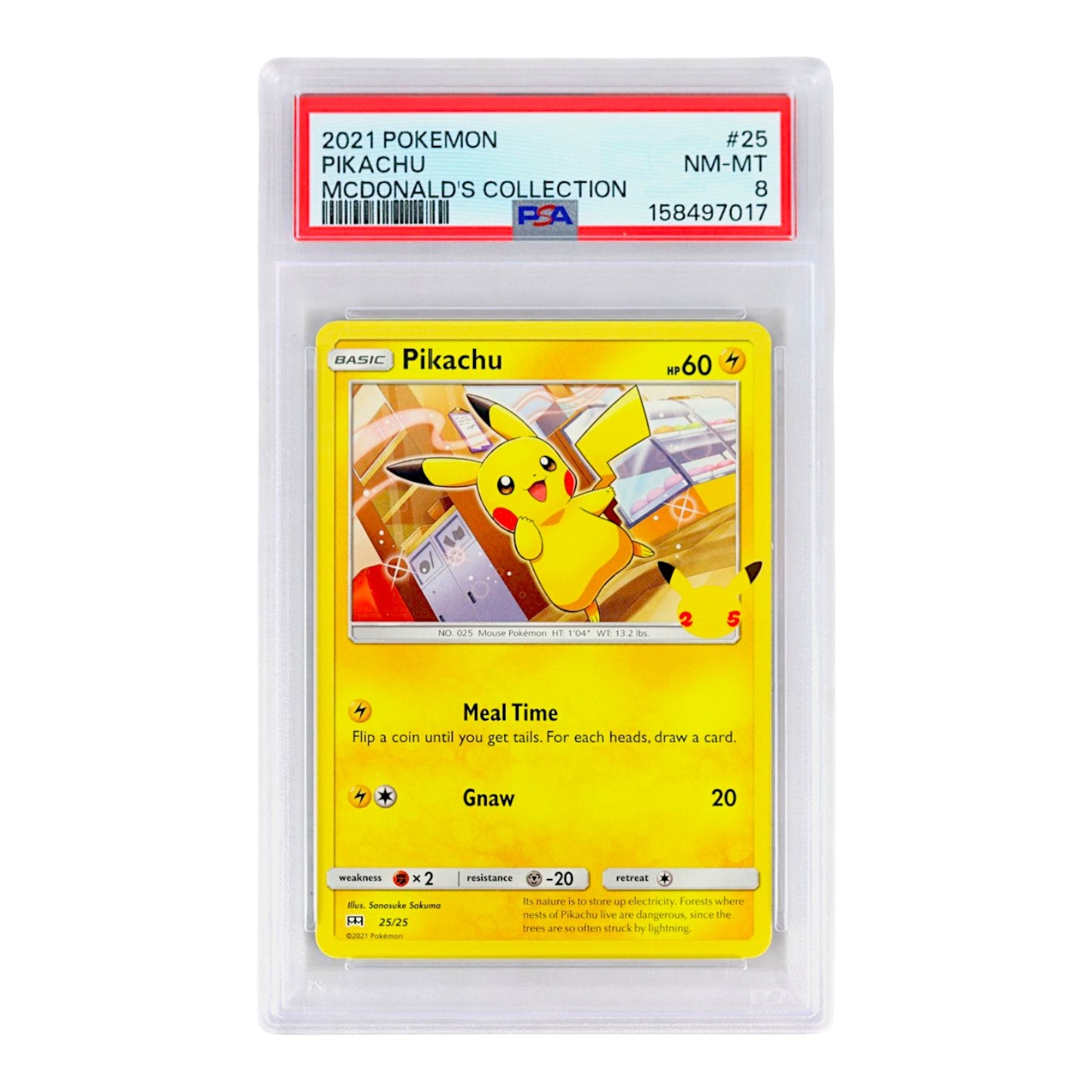 2021 Pikachu #25 PSA 8
