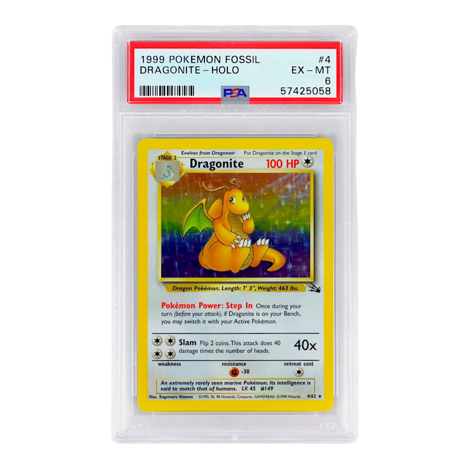 1999 Dragonite-Holo #4 PSA 6