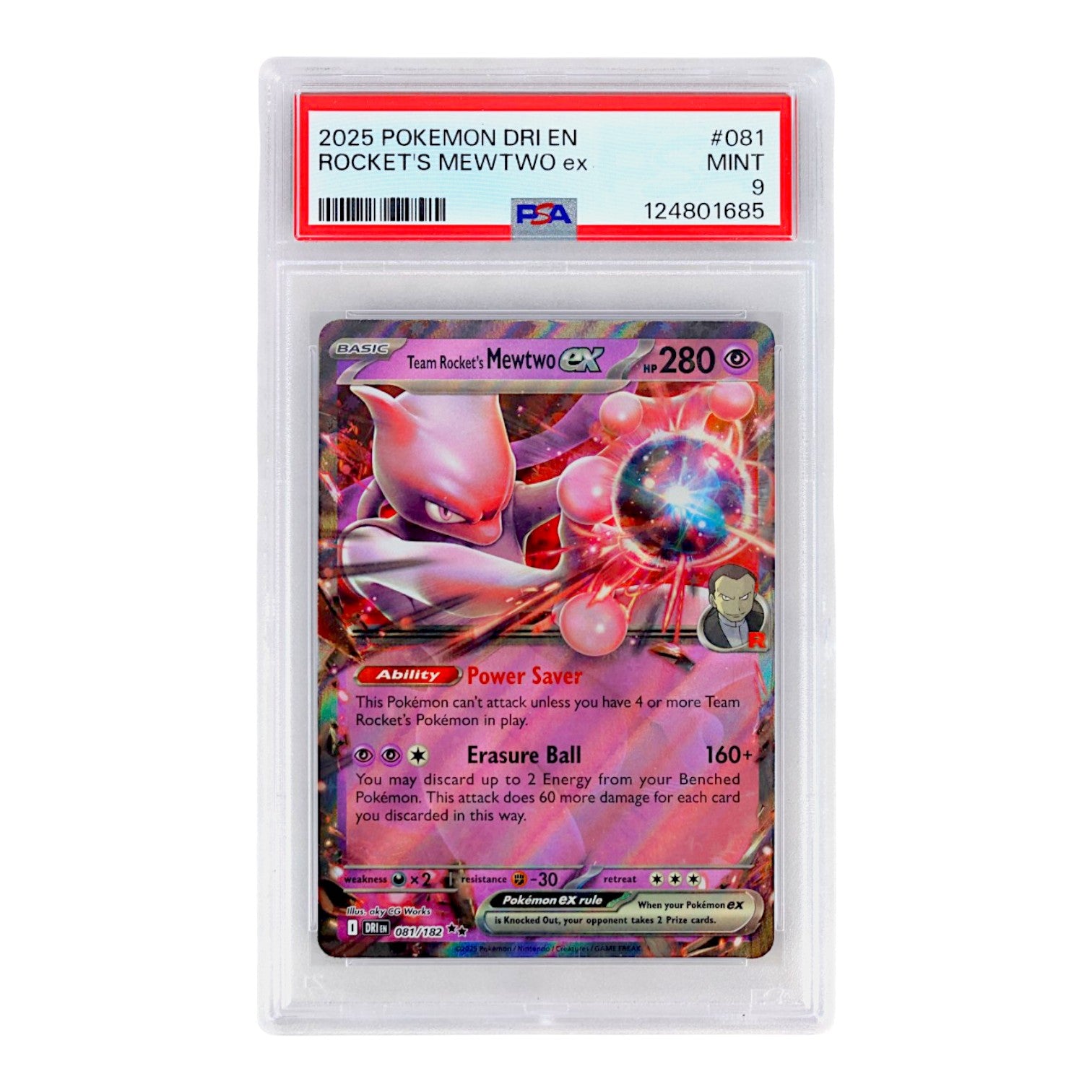 2025 Rocket's Mewtwo EX #081 PSA 9