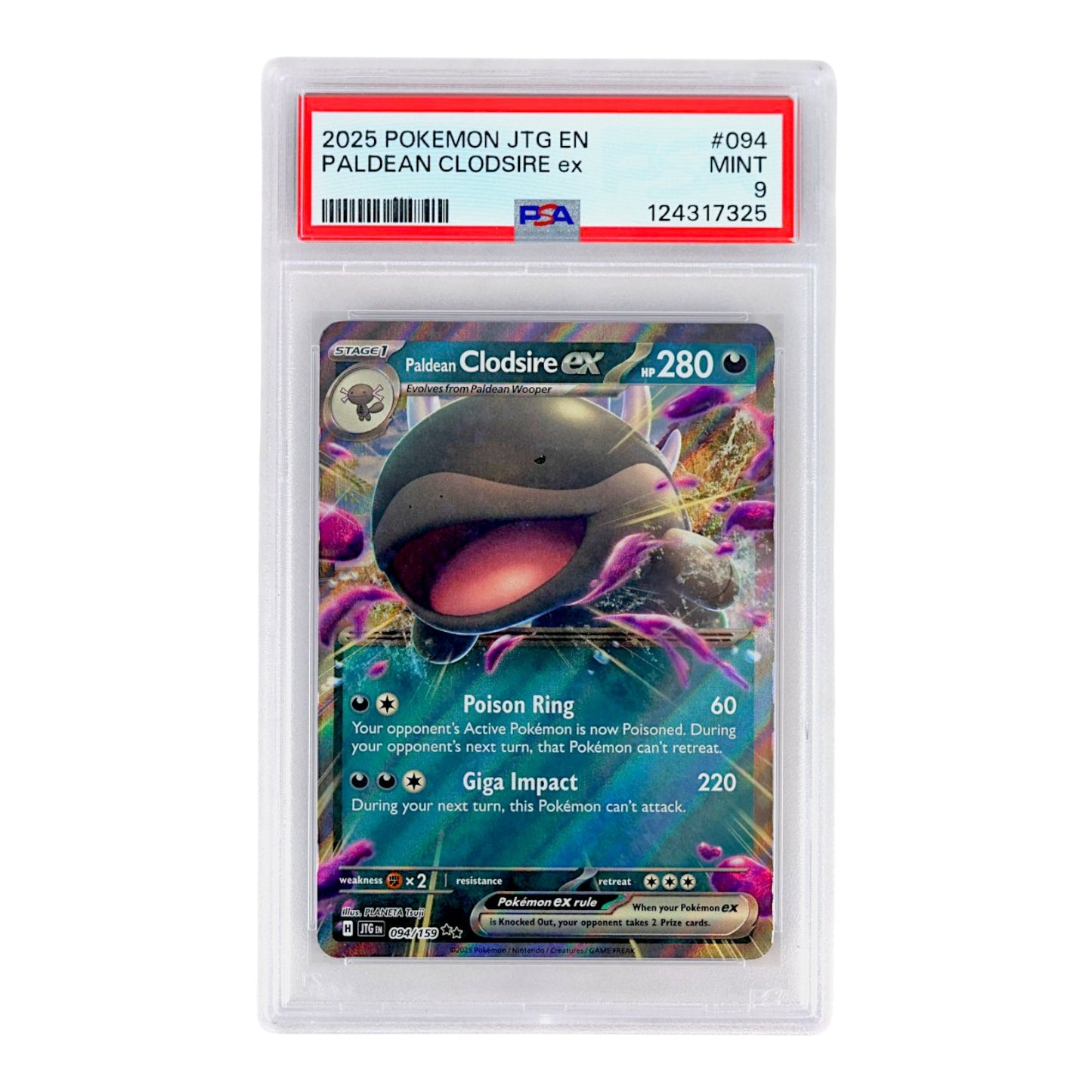 2025 Paldean Clodsire EX #094 PSA 9