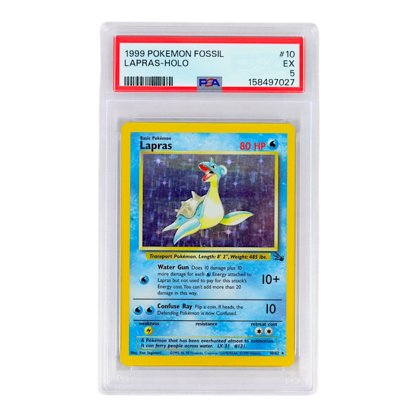 1999 Lapras-Holo #10 PSA 5