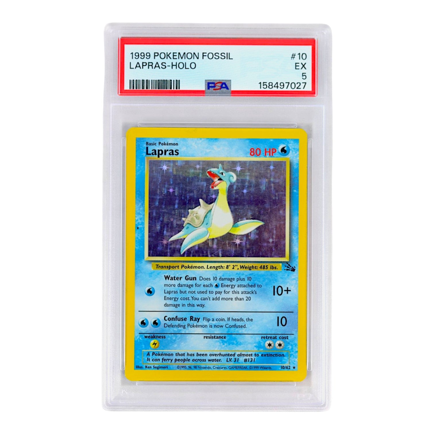 1999 Lapras-Holo #10 PSA 5