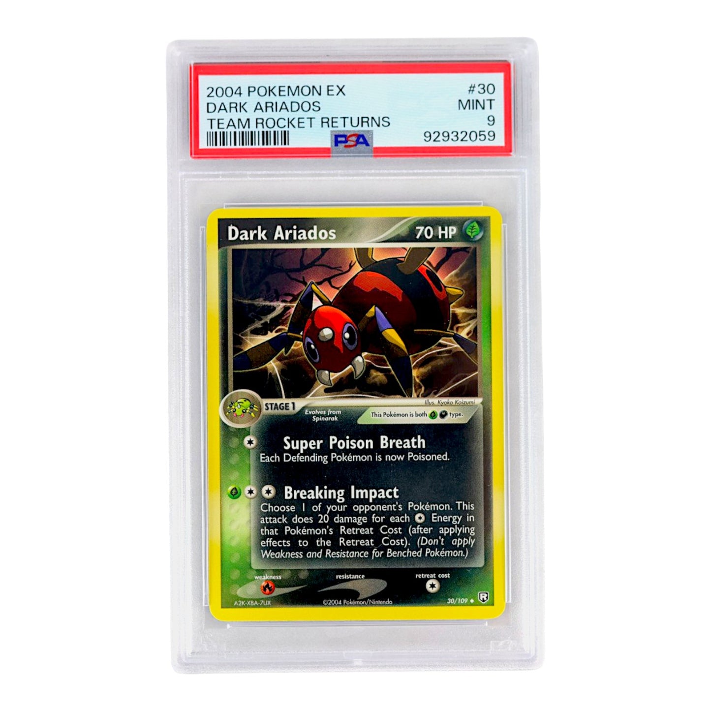2004 Dark Ariados #30 PSA 9