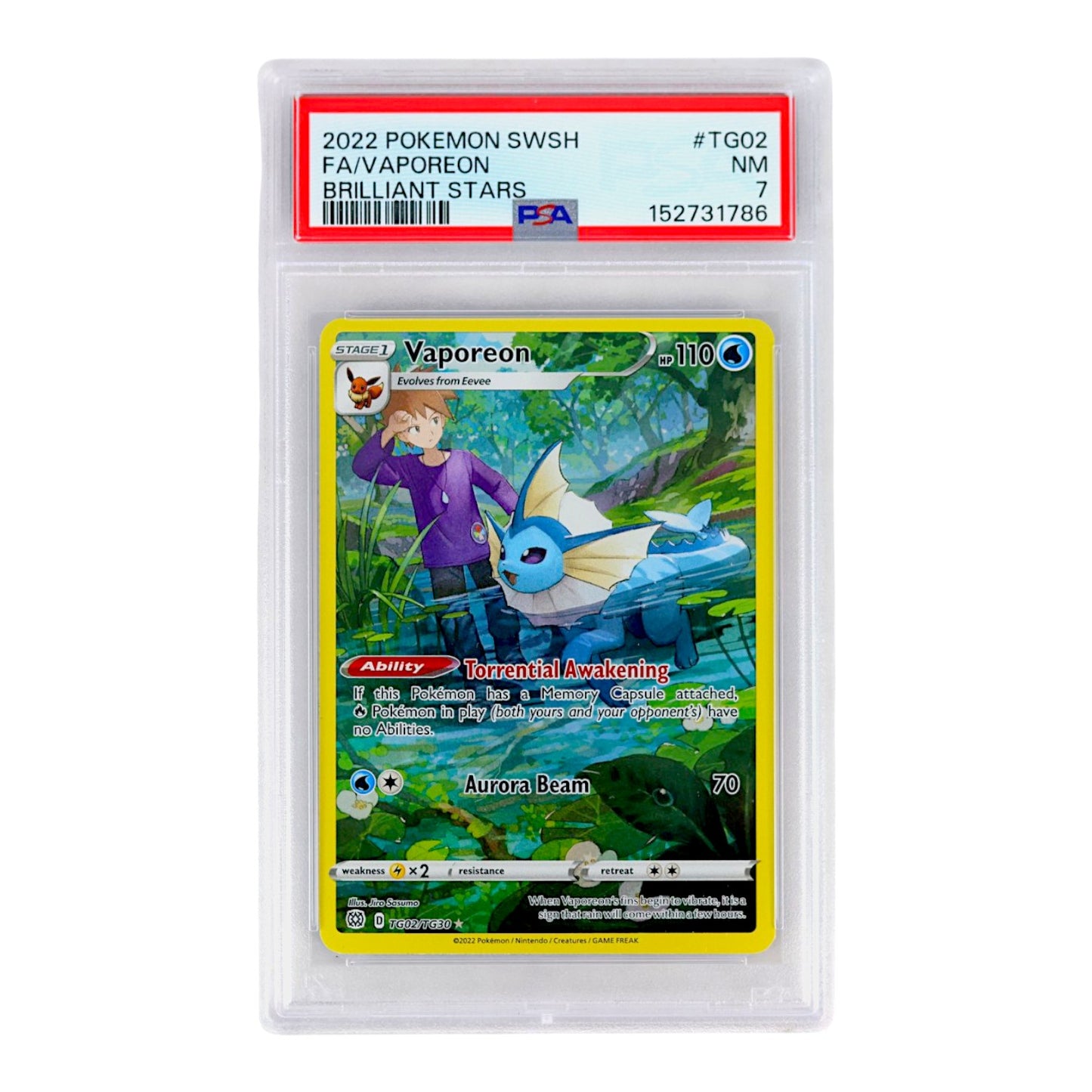 2022 Vaporeon #TG02 PSA 7