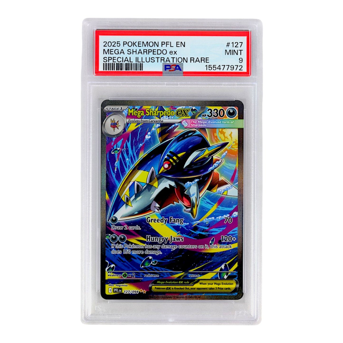 2025 Mega Sharpedo EX #127 PSA 9
