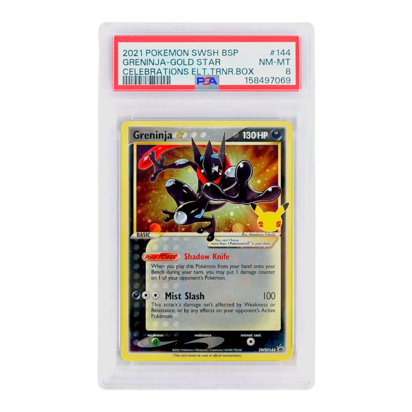 2021 Greninja-Gold Star #144 PSA 8