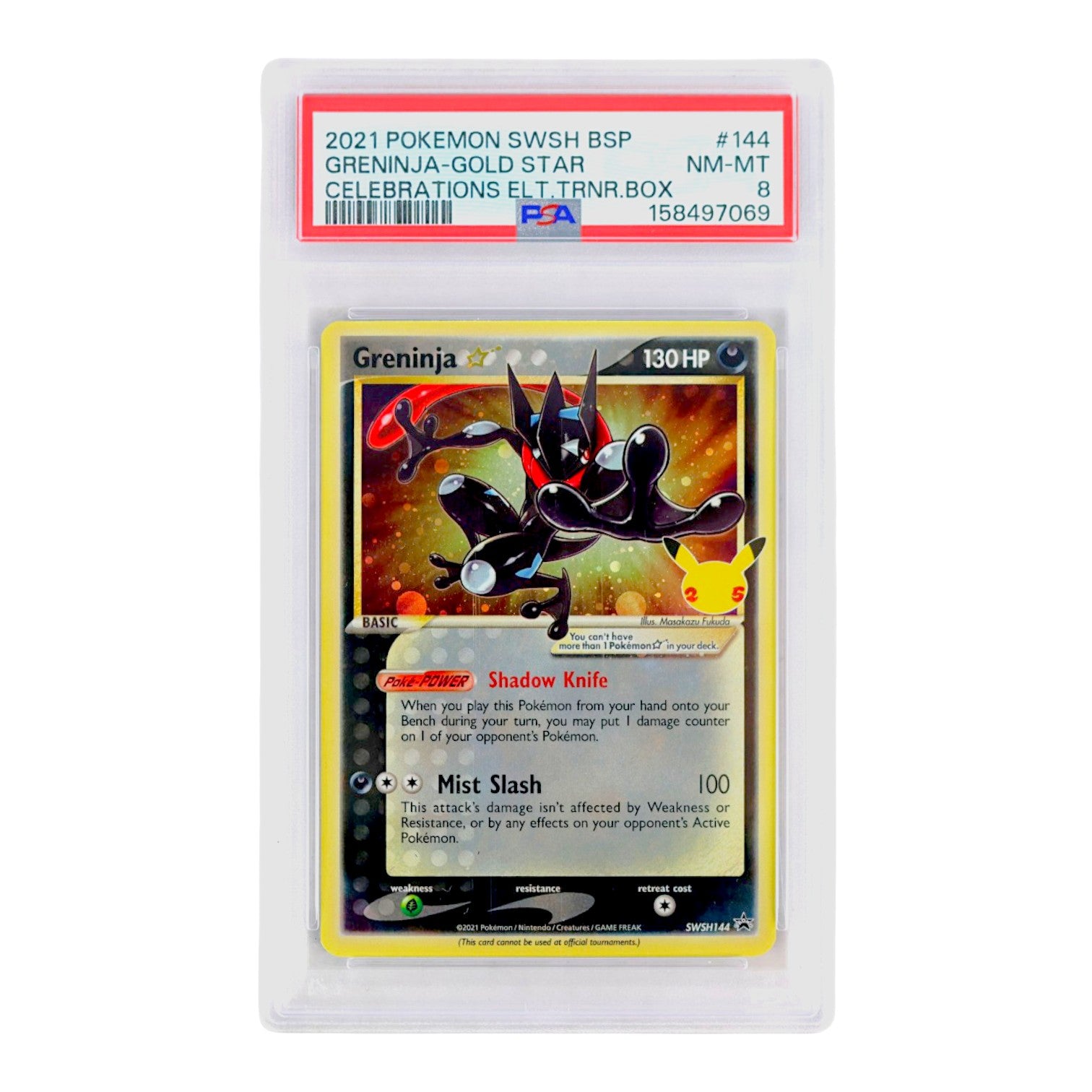 2021 Greninja-Gold Star #144 PSA 8