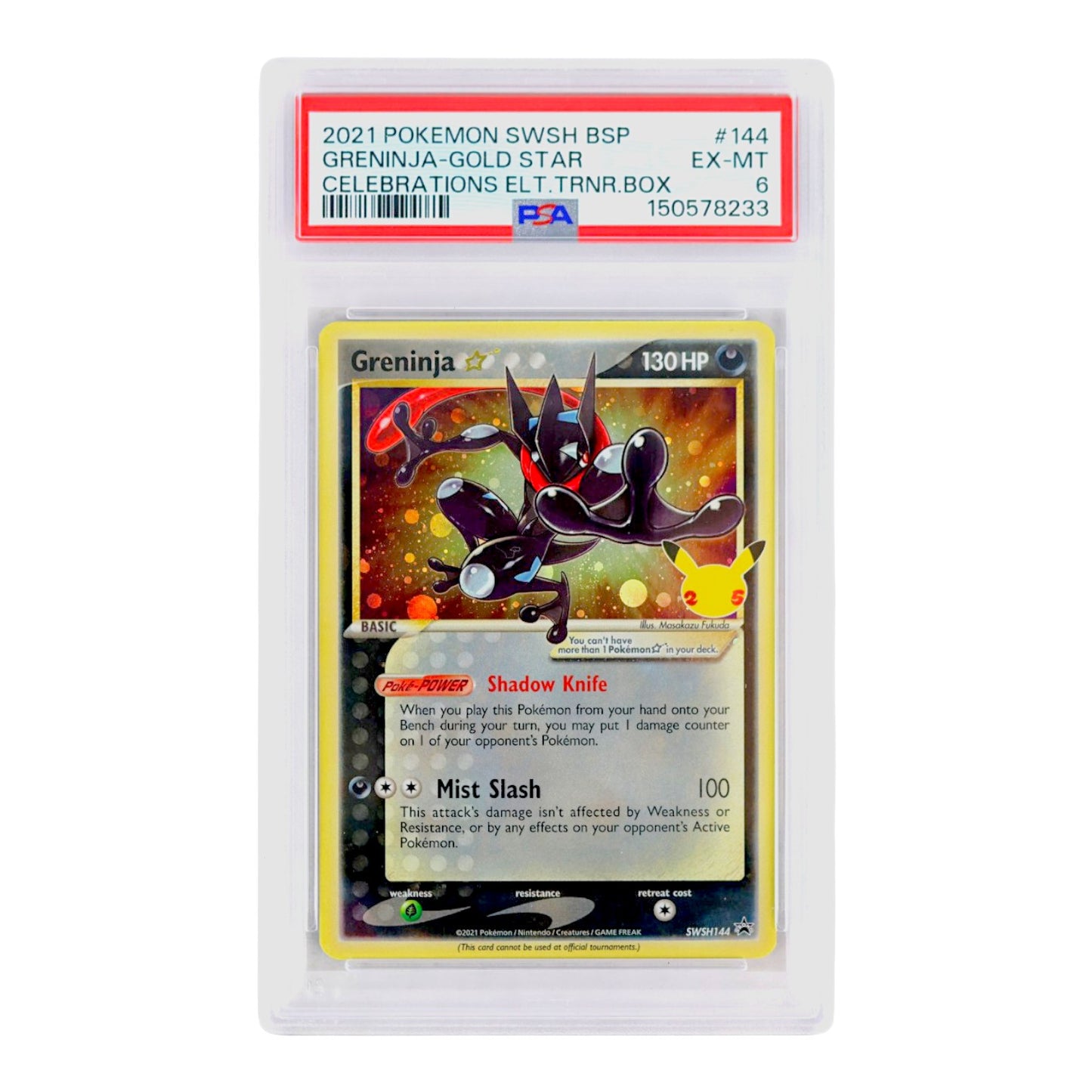 2021 Greninja-Gold Star #144 PSA 6