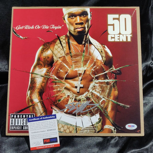 50 Cent Get Rich or Die Tryin' Autographed Album Slick Insert Promo PSA Cert