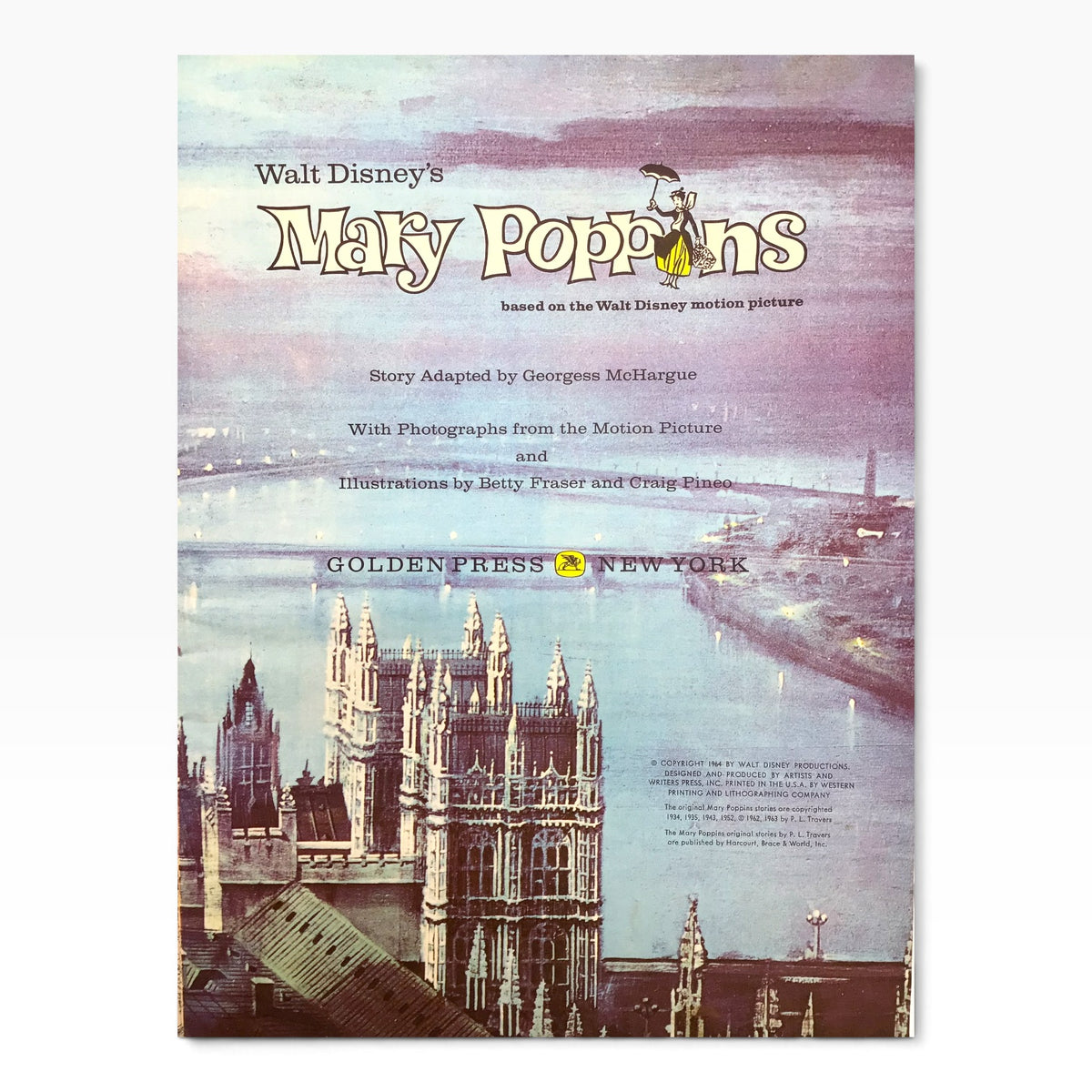 Walt Disney's Mary Poppins 1964 Vintage Softcover Book – Golden Press