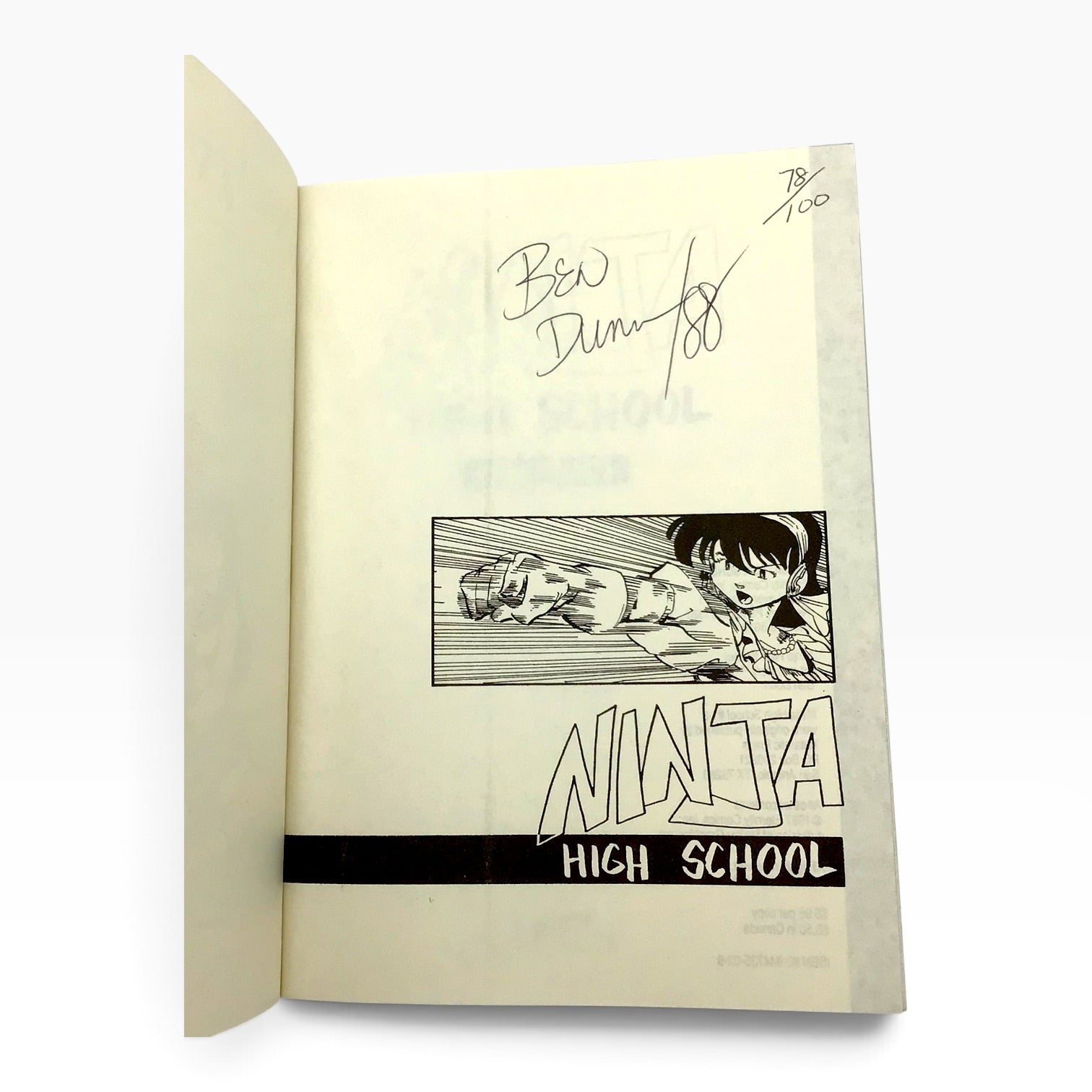 Ninja High School #1 (1987) – Limited Signed Edition #78/100 by Ben Dunn - Eternity Comics - Mint