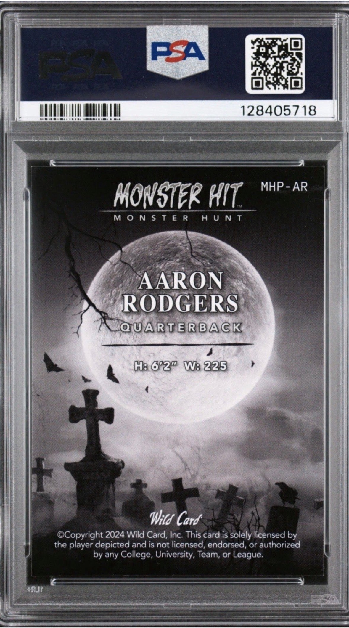 2024 Wild Card Haunted Monster Hit Pumpkin Teal 1/1 Aaron Rodgers PSA 6 - 128405718