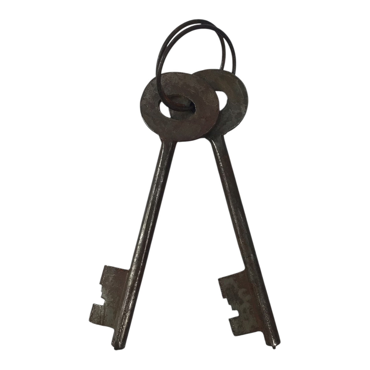 Extra Large Antique Iron Padlock w/ 2 Keys