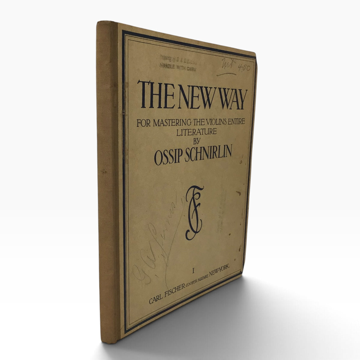 The New Way for Mastering the Violin’s Entire Literature Ossip Schnirlin – Antique 1920s Violin Music Book, Part I
