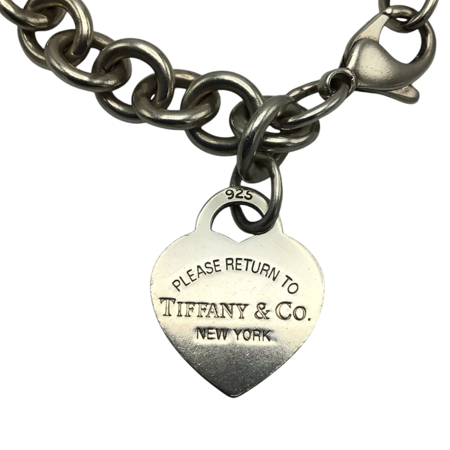 Tiffany & Co. Sterling Silver Heart Tag Chain Link Bracelet