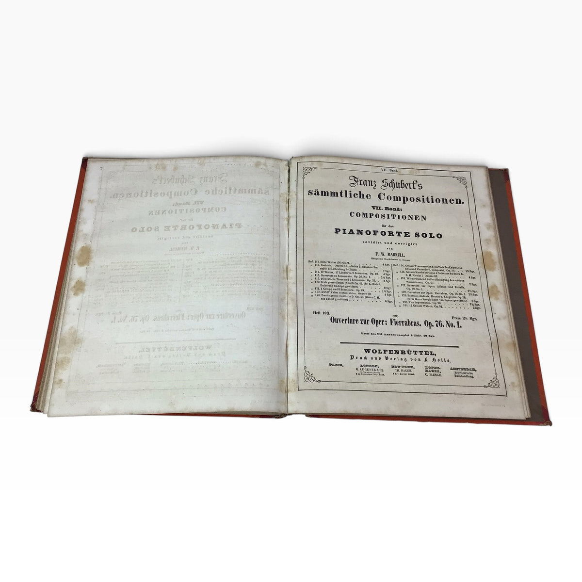 Franz Schubert Complete Compositions Volume 7 – Antique German Piano Music Sheet Book