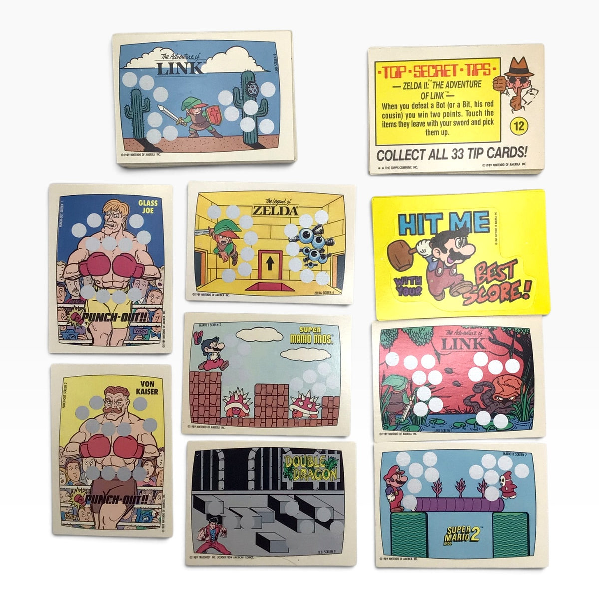 1989 Topps Nintendo Complete Set – 60 Scratch-Off Cards + 33 Stickers
