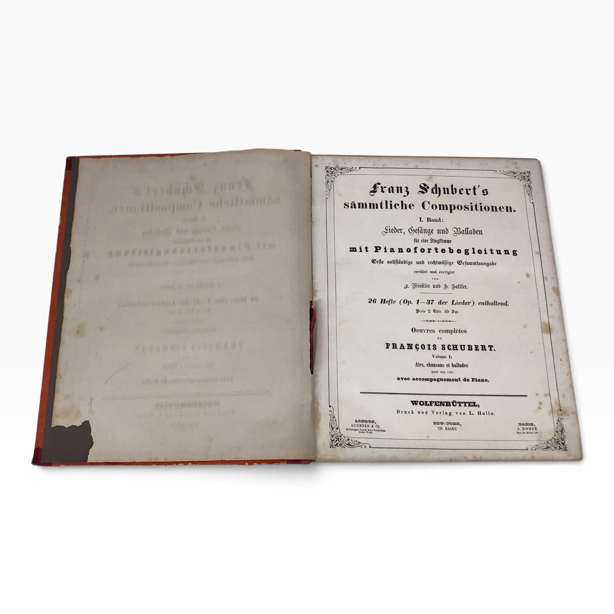 Franz Schubert Complete Compositions Volume 1 – Antique German Music Sheet Book