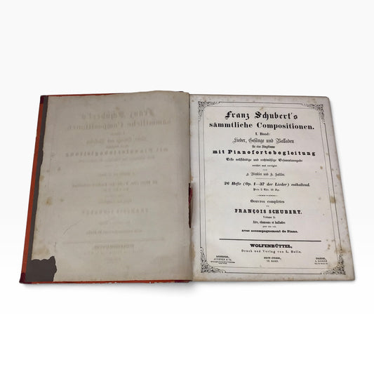 Franz Schubert Complete Compositions Volume 1 – Antique German Music Sheet Book