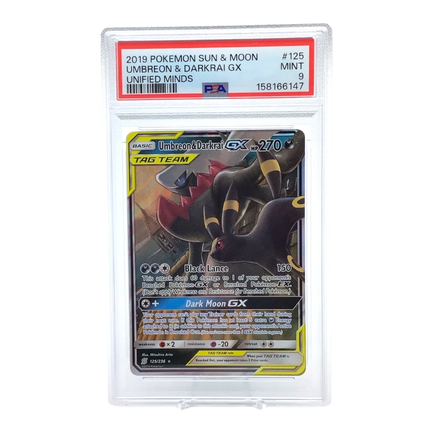 Umbreon & Darkrai GX #125 PSA 9