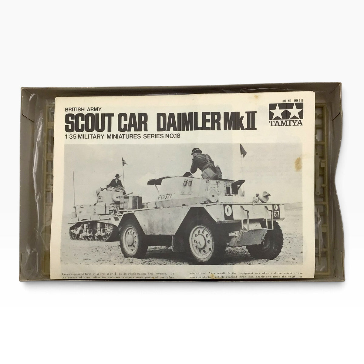 Tamiya MM118-350 1/35 British Scout Car Daimler Mk.II Scale Model Kit - 1972