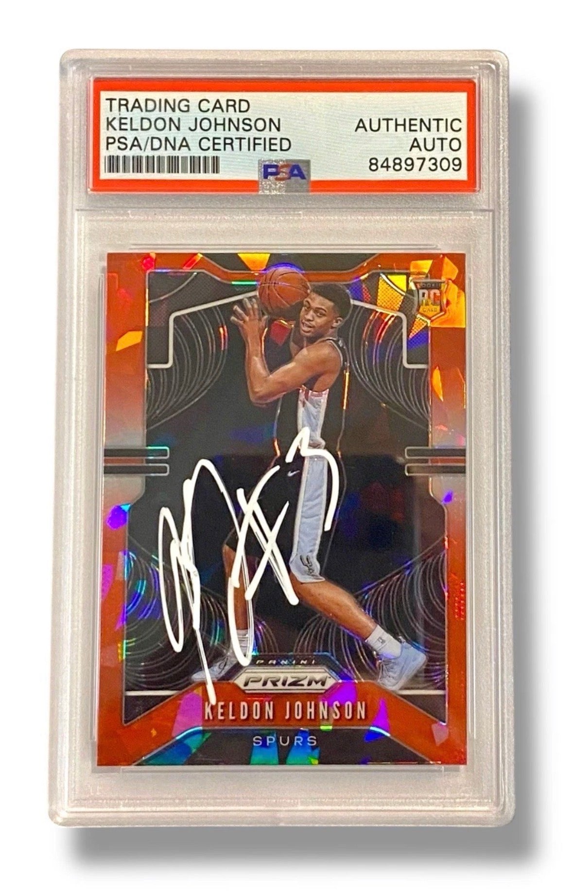 2019 Prizm Keldon Johnson Red Ice PSA Auth Auto DNA Certified Pop 1! - 84897309
