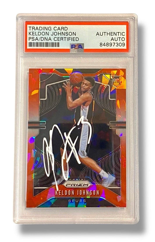2019 Prizm Keldon Johnson Red Ice PSA Auth Auto DNA Certified Pop 1! - 84897309