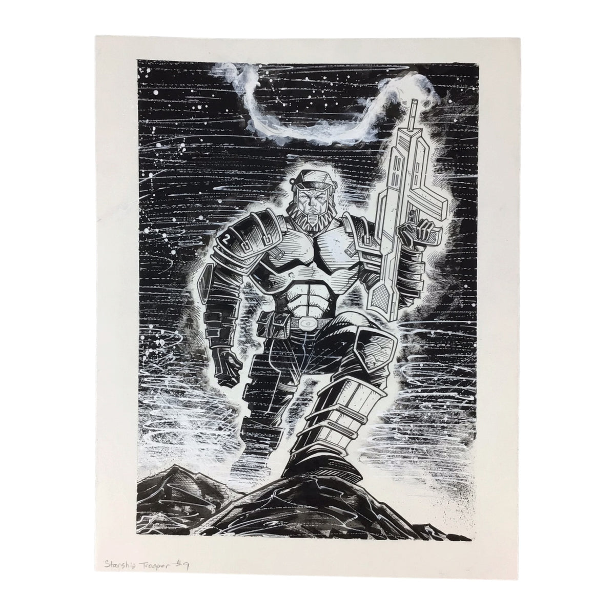 Original Art Comic Starship Trooper #9 Cover by Scott James (2008)