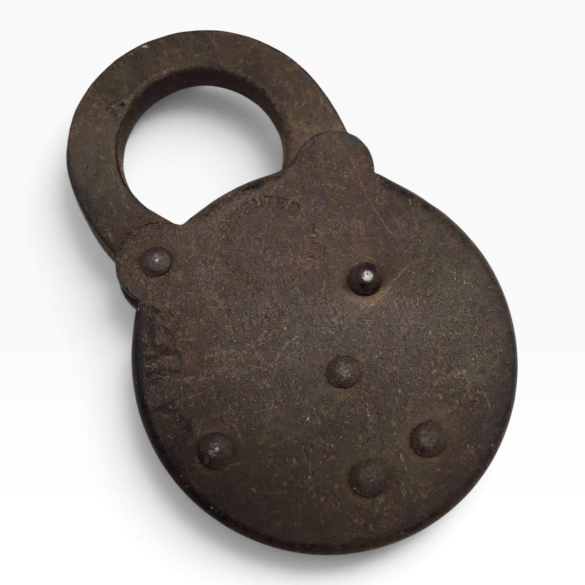 Antique EAGLE Six Lever Round Padlock with Key
