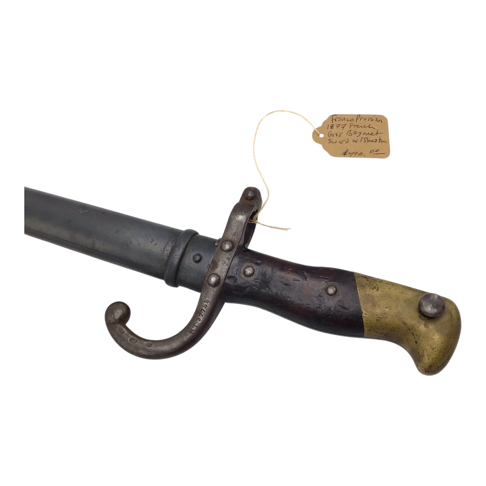 Franco Prussian 1877 French Gris Bayonet Sword w/ Sheath