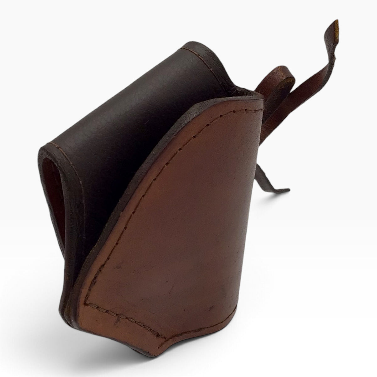 Brown Leather Gun Holster with Leather Hammer Thong