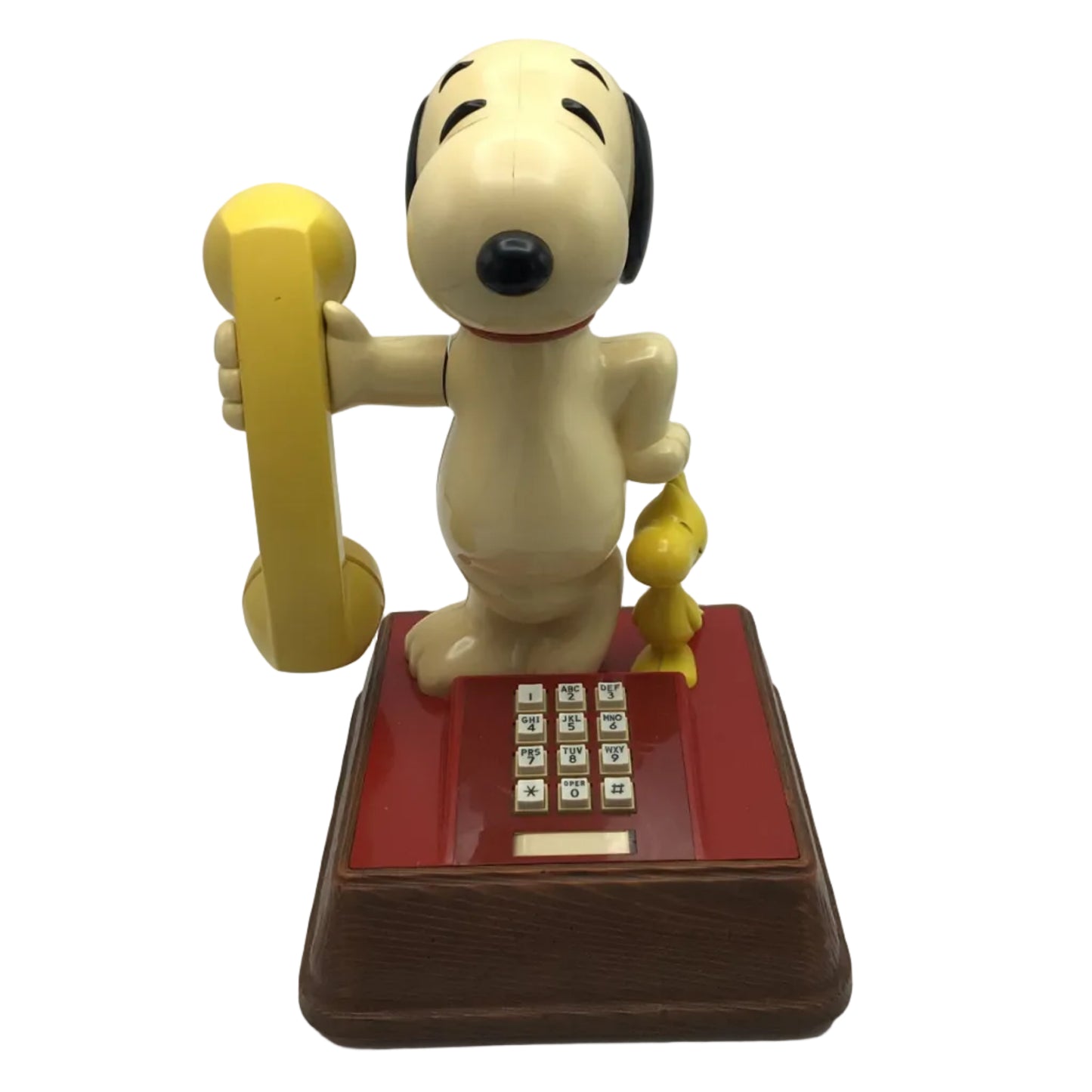 Vintage 1976 Snoopy & Woodstock Telephone Button Dial 14" Tall