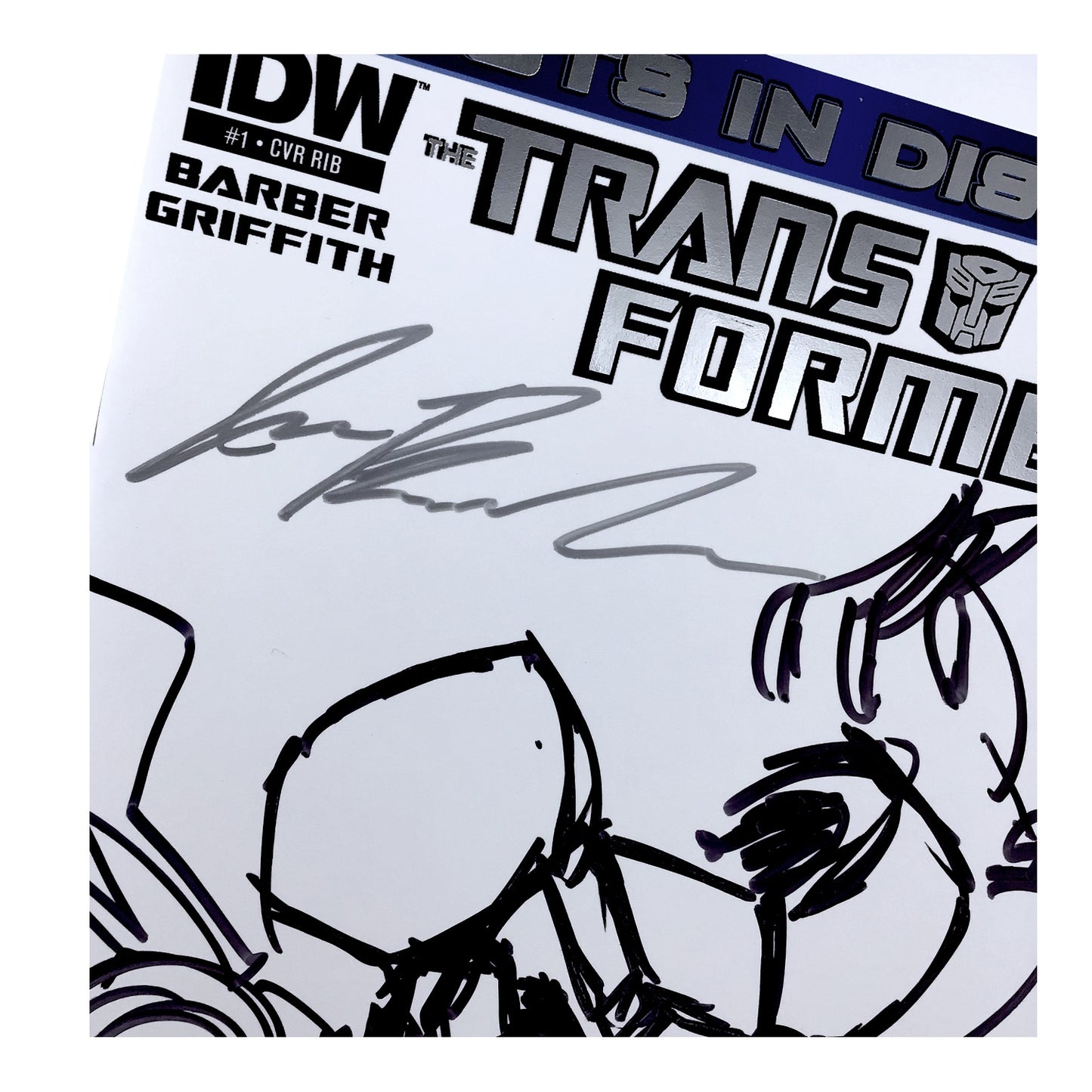 IDW Transformers: Robots in Disguise #1 (2012) - Original Senator Ratbat Sketch by Andrew Griffith - Signed by John Barber - Mint