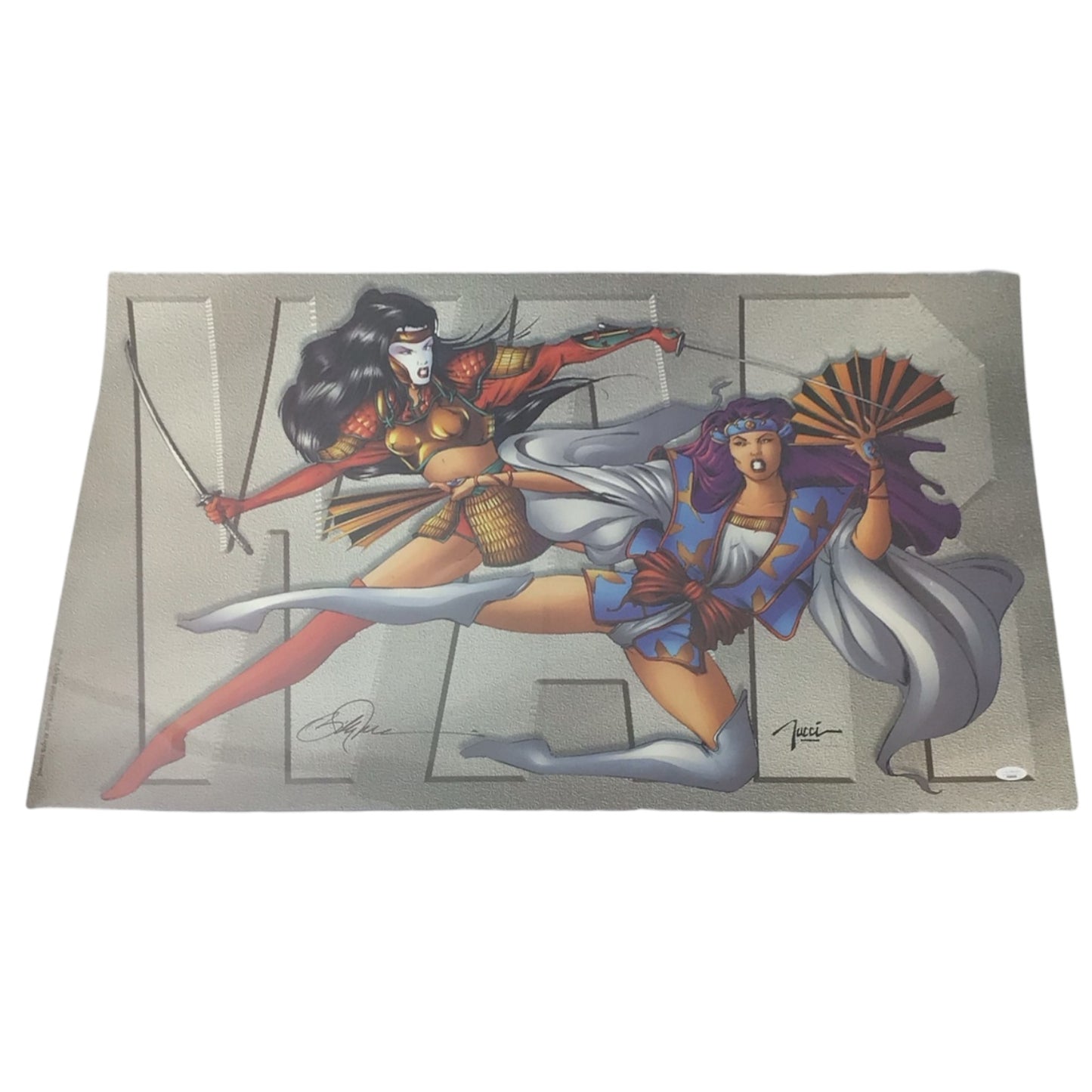 SHI vs TOMOE WAR Poster Signed by Billy Tucci - JSA Certified