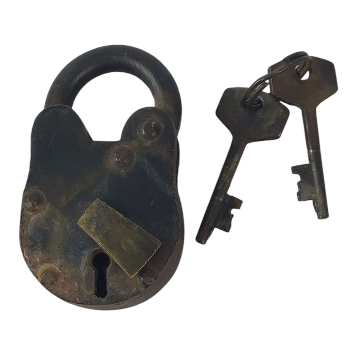 Small Vintage Iron Lock w/ 2 Keys