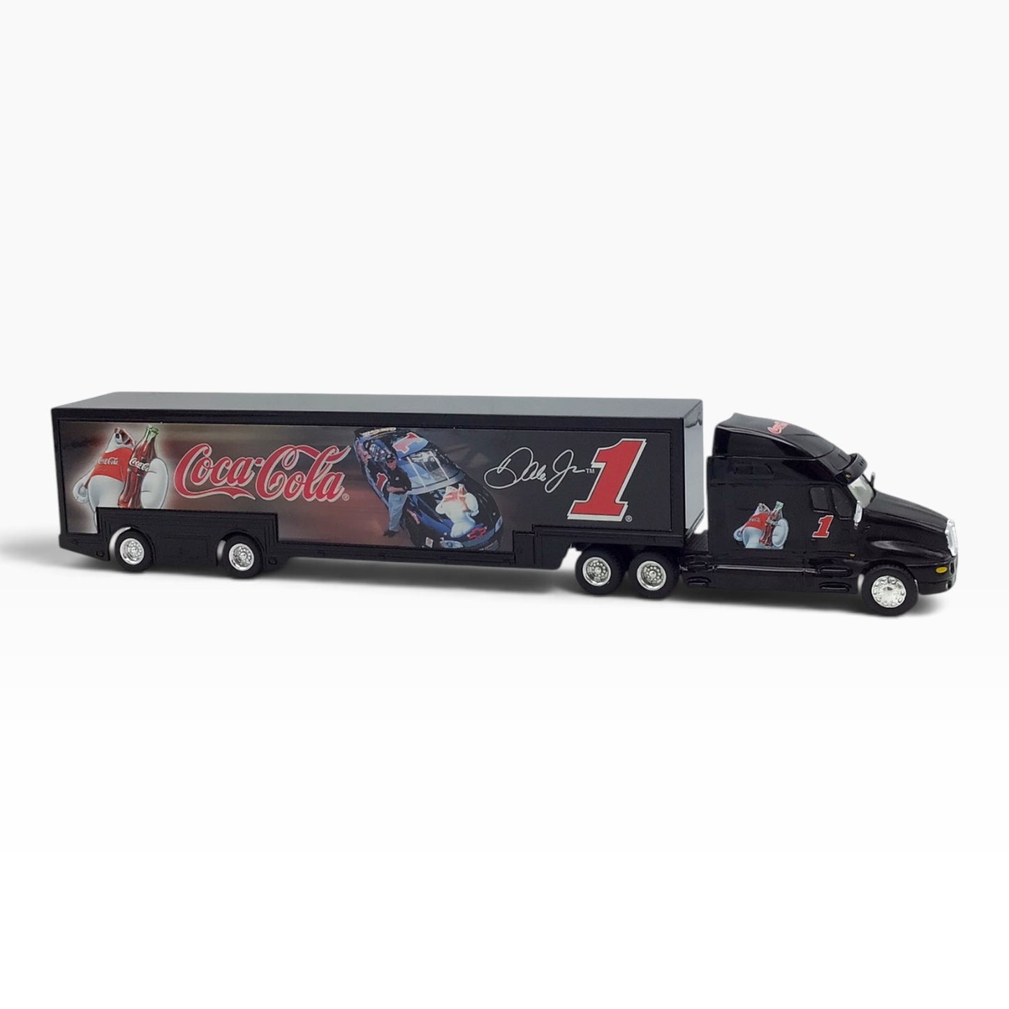 Dale Earnhardt Jr. #1 1998 Coca-Cola Polar Bear NASCAR Hauler Scale Model Truck & Trailer – Limited Edition