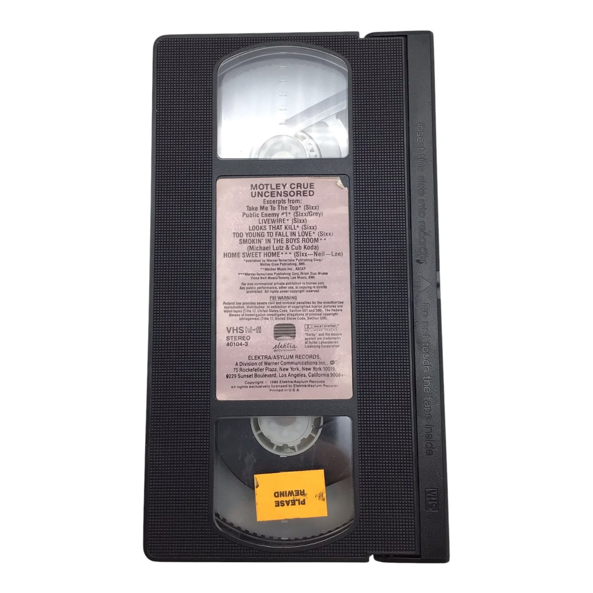 Motley Crue Uncensored VHS Tape