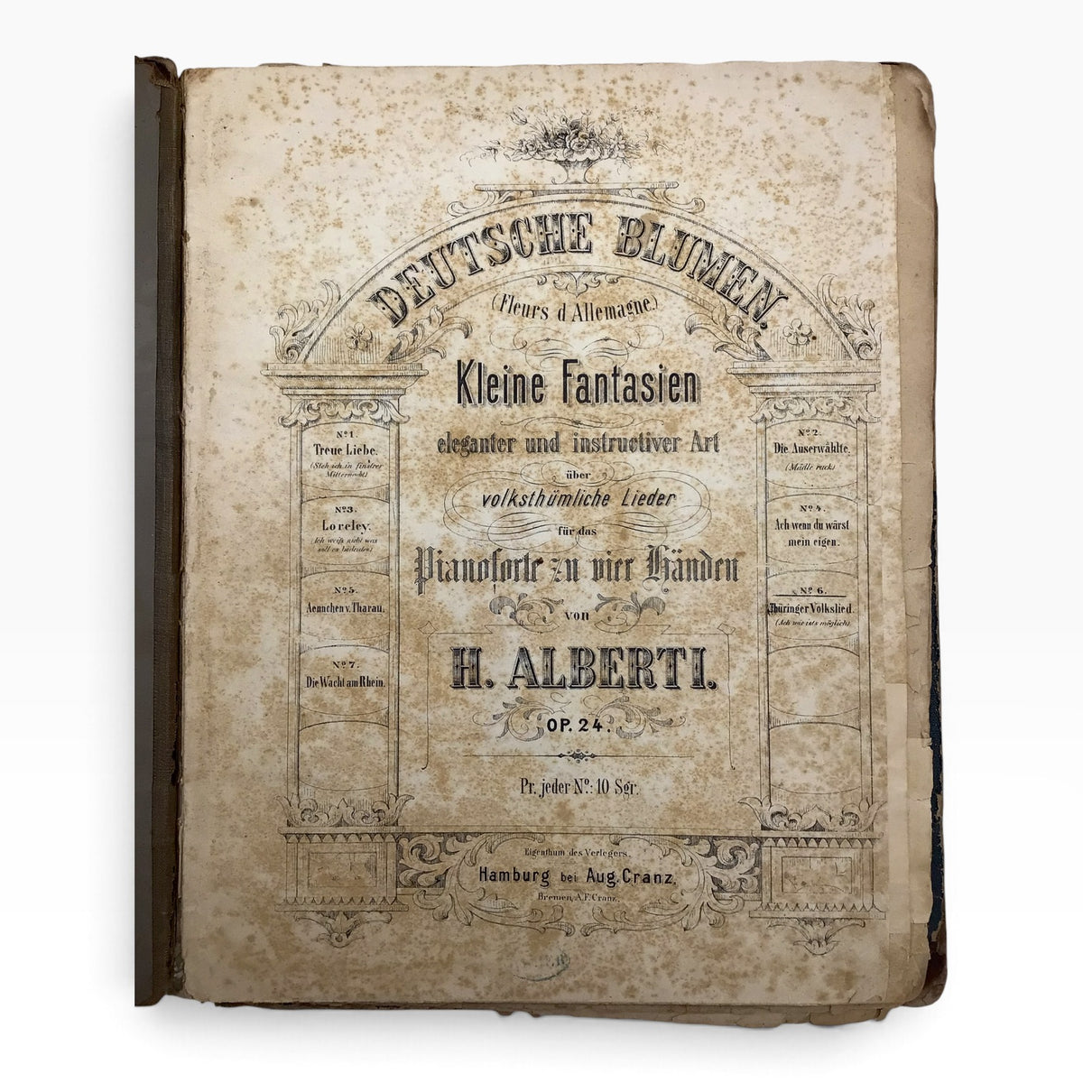 Antique 1800s German Sammelband – Custom Bound Collection of Piano Sheet Music
