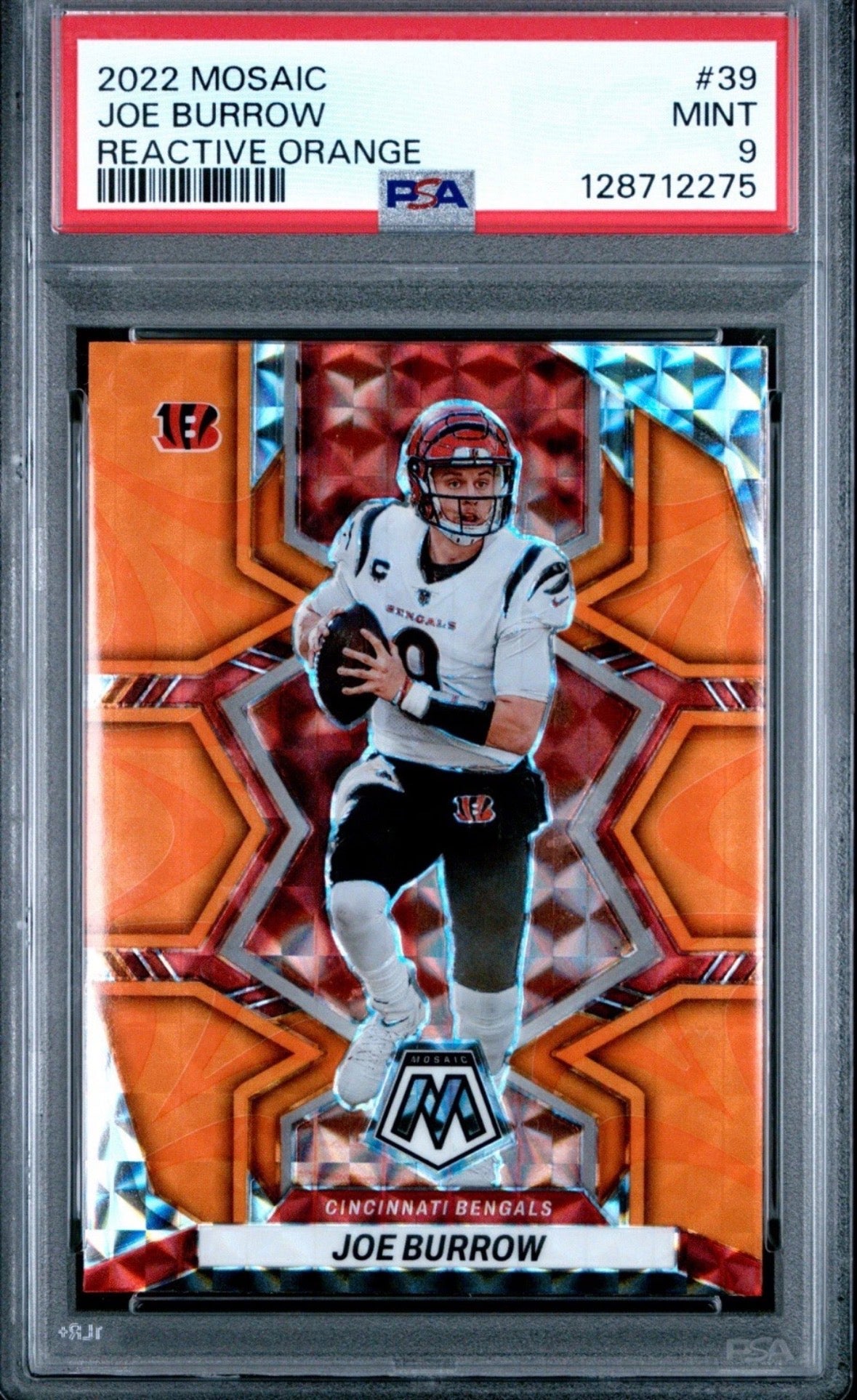 2022 Mosaic Reactive Orange #39 Joe Burrow PSA 9 - 128712275