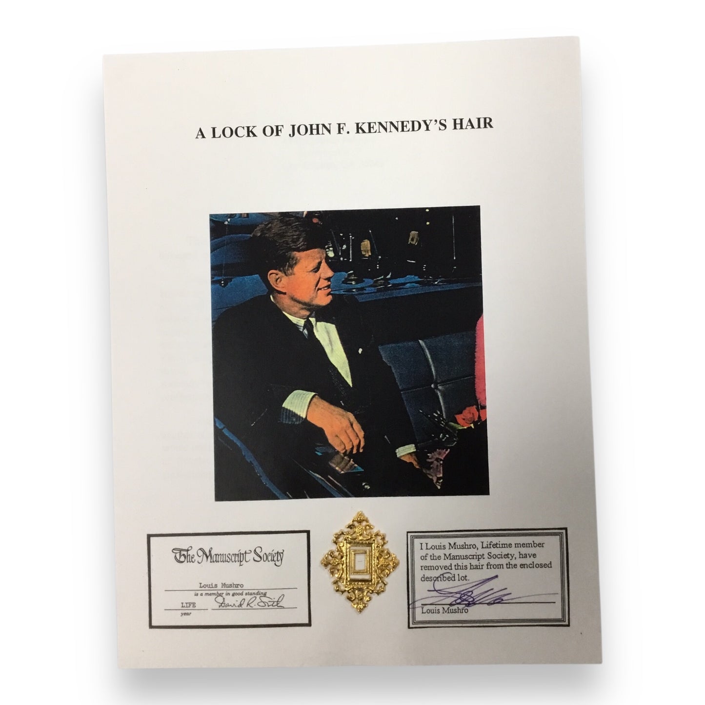 John F. Kennedy Hair Sample with COA