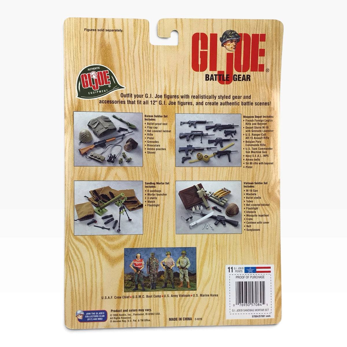 GI Joe Sandbag Mortar Mission Gear Set (1998) – Hasbro Battle Gear #57084