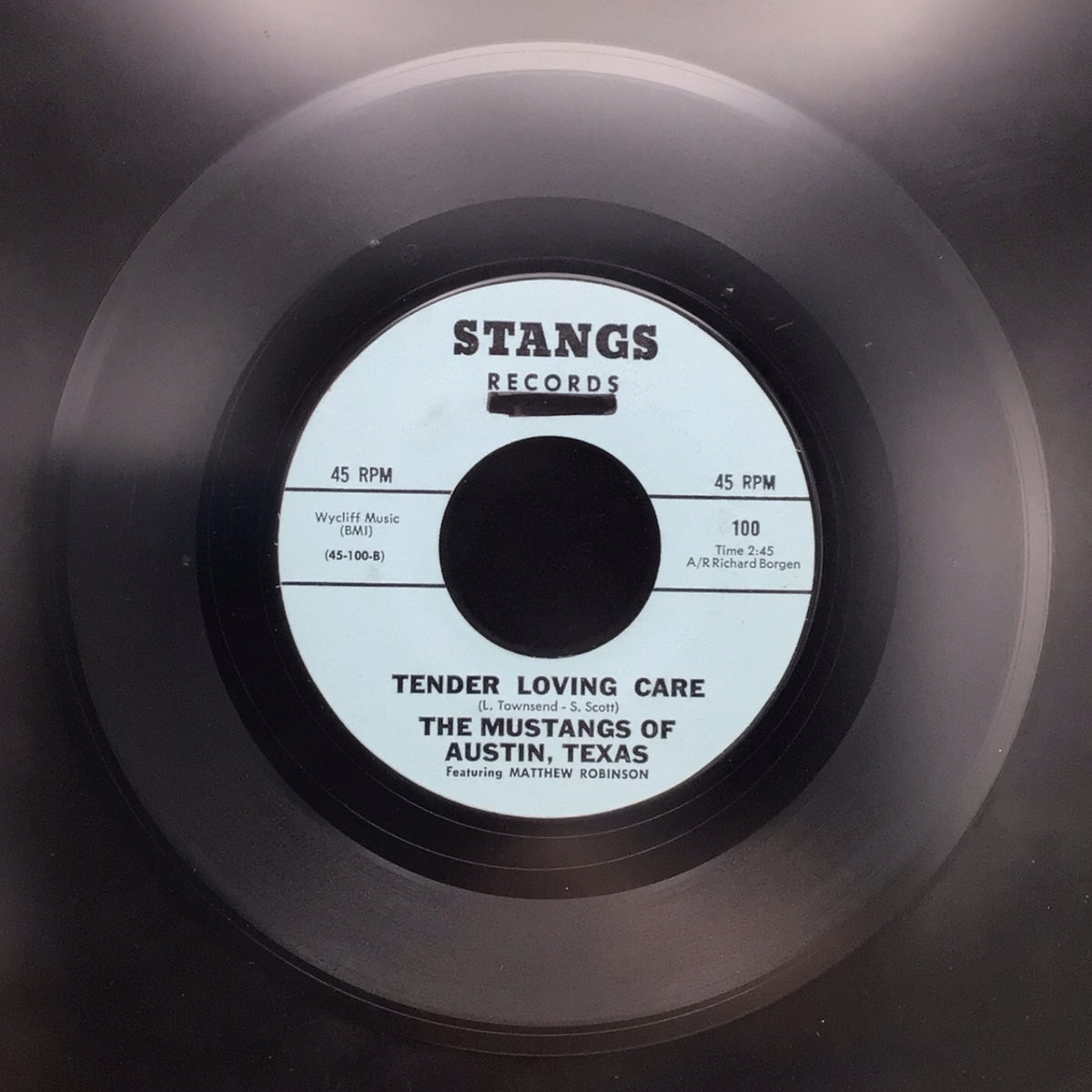 The Mustangs of Austin, TX - Tender Loving Care 45 Record - Framed